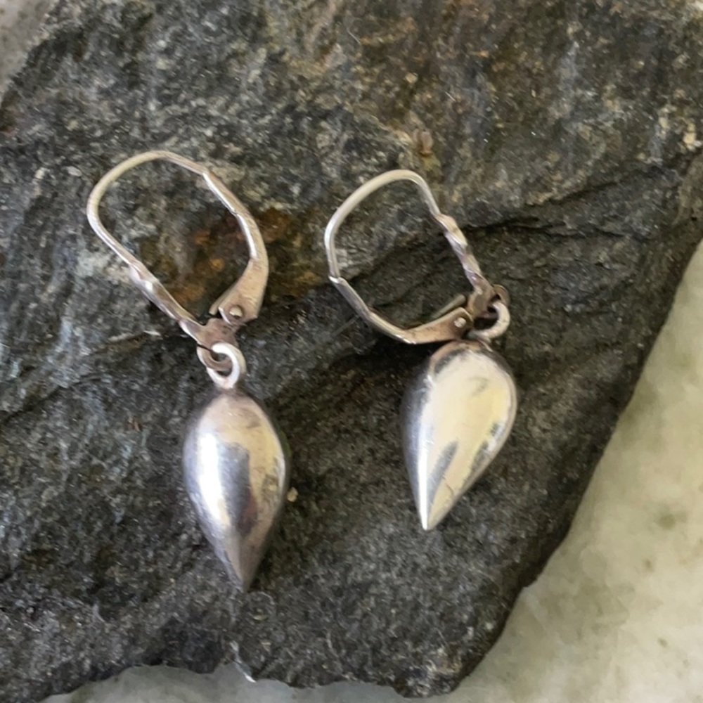 Vintage Sterling silver drop earrings - Picture 2 of 4